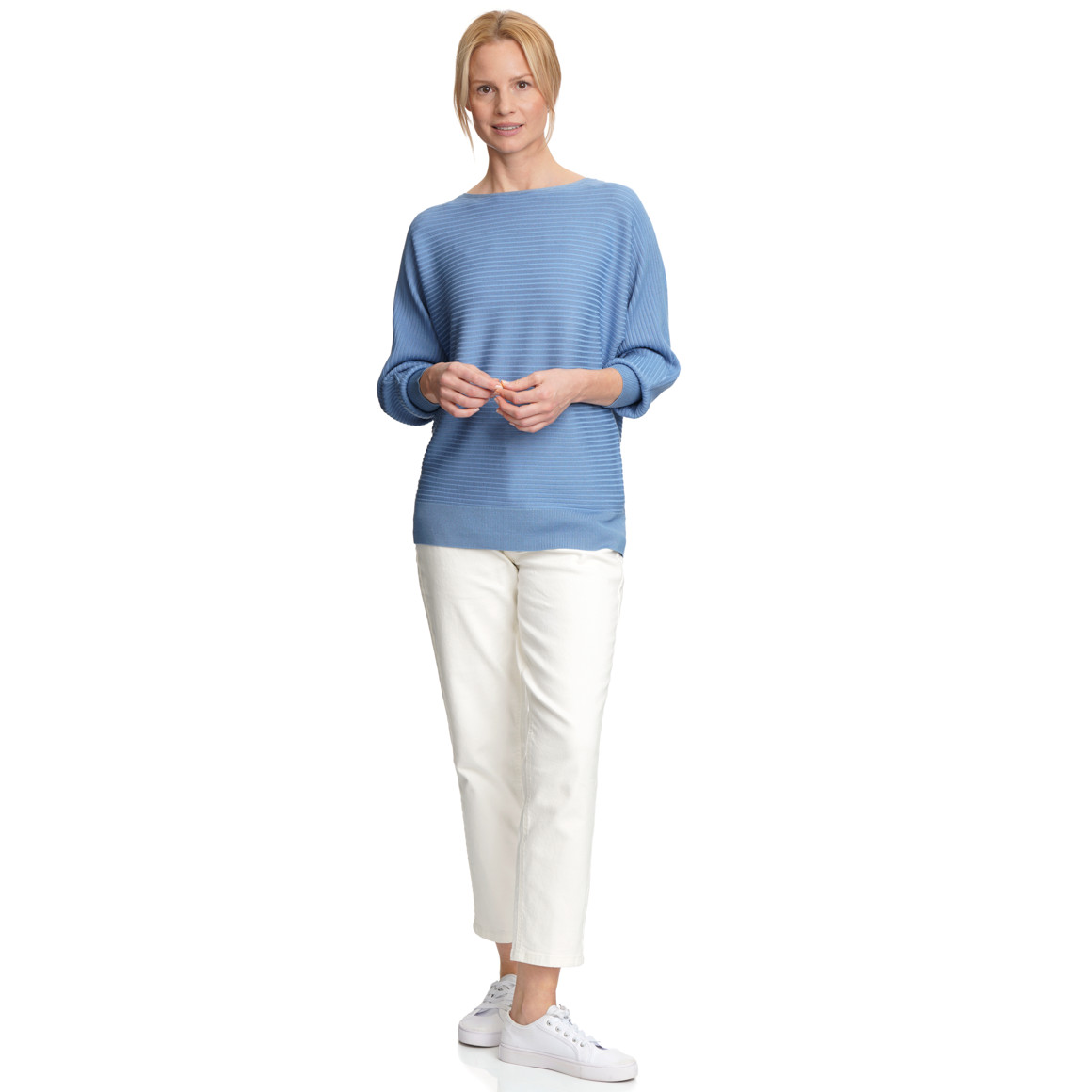 Damen Strickpullover mit Querrippen