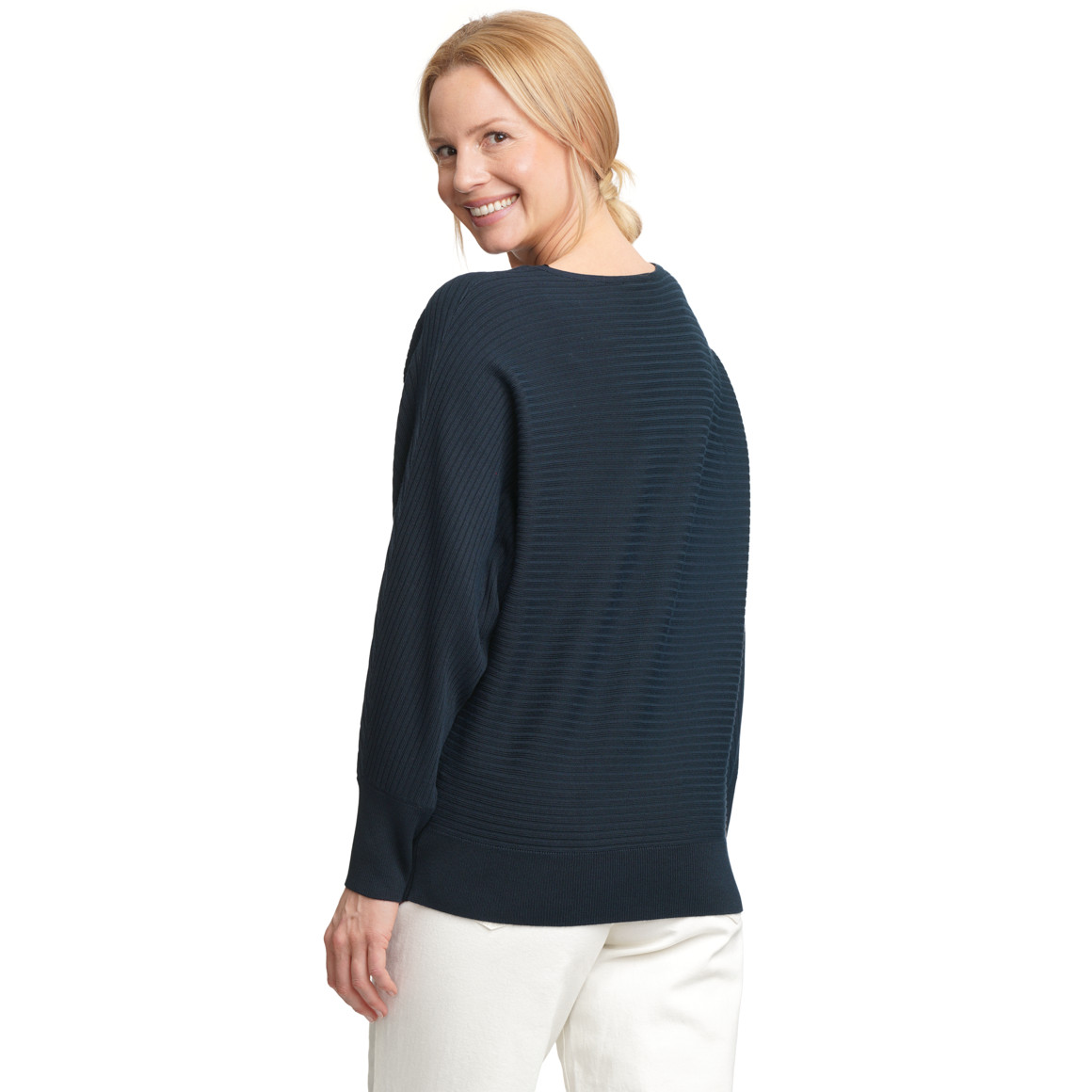 Damen Strickpullover mit Querrippen
