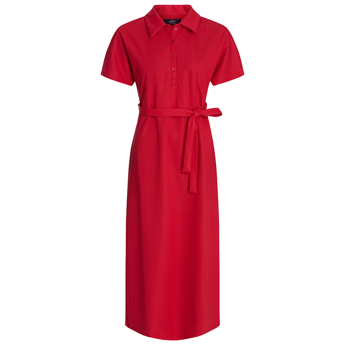 Damen Piqué-Kleid mit Bindegürtel