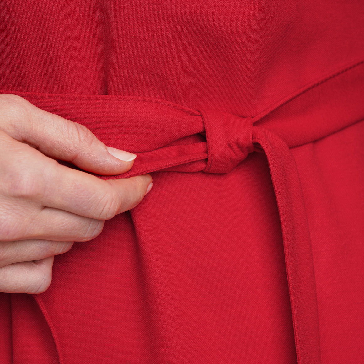 Damen Piqué-Kleid mit Bindegürtel