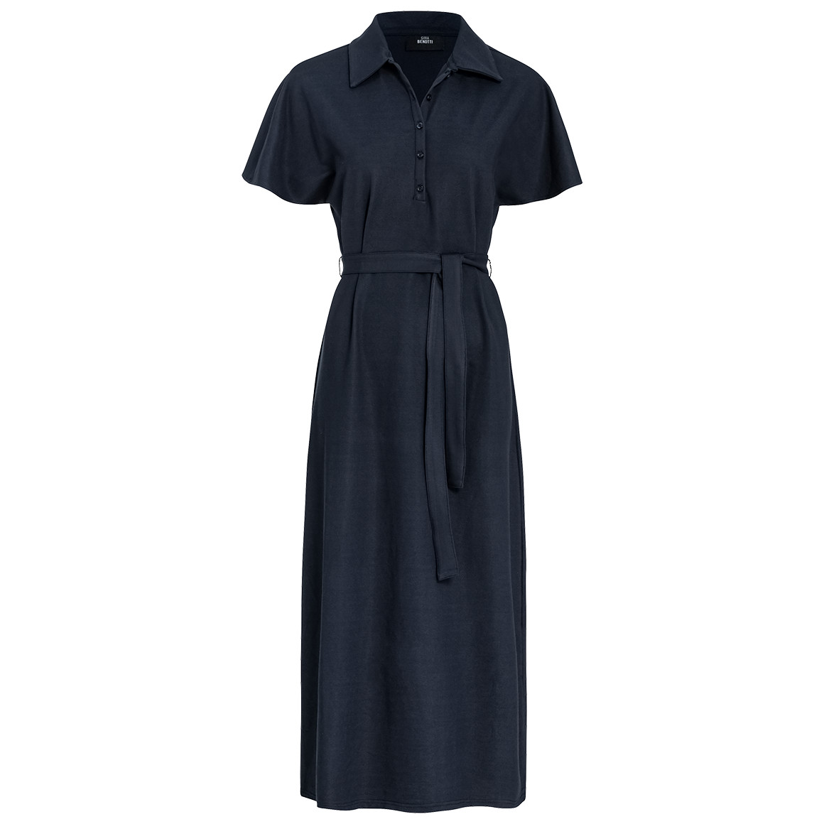 Damen Piqué-Kleid mit Bindegürtel