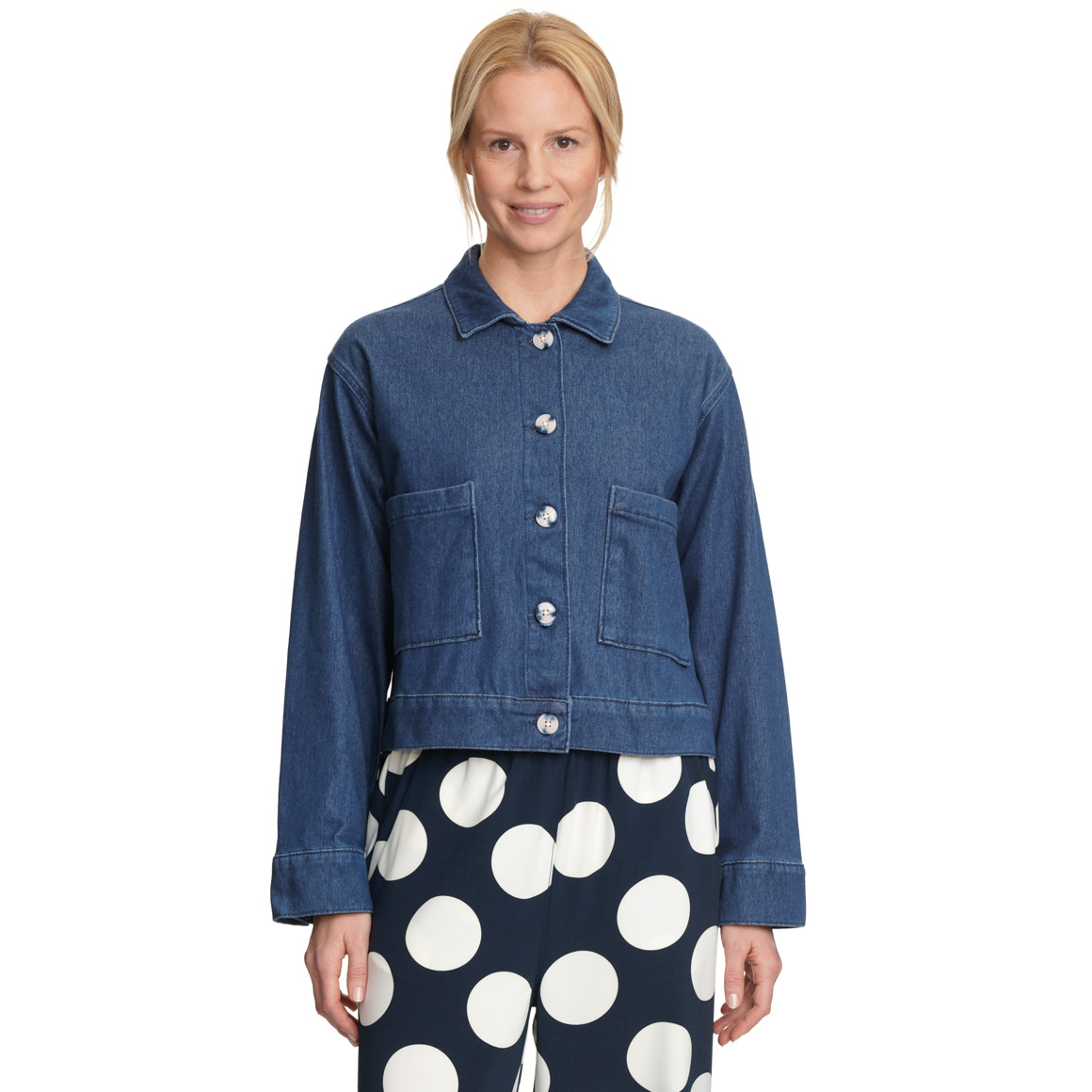 Damen Jeansjacke mit Knopfleiste