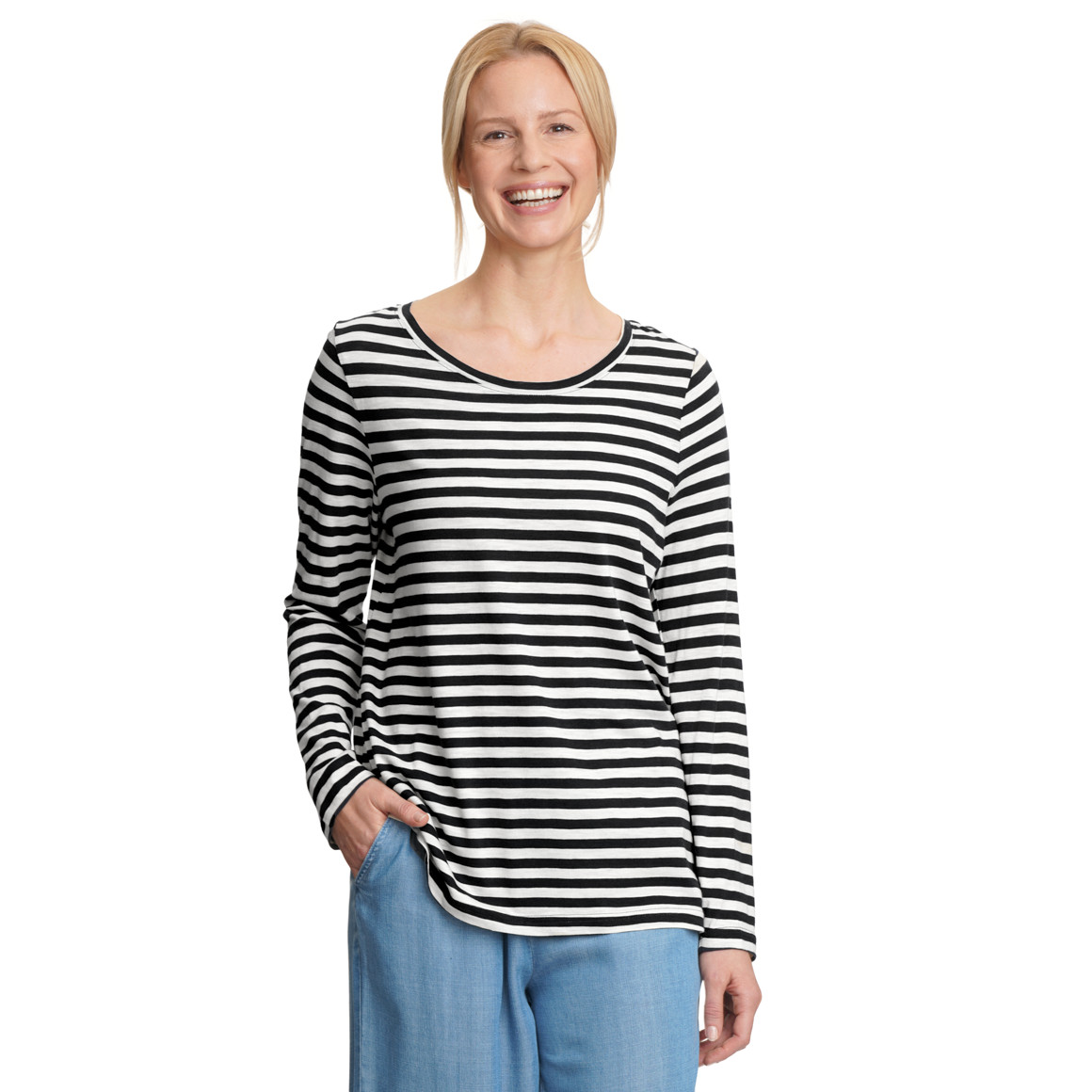 Damen Langarmshirt im Streifen-Look