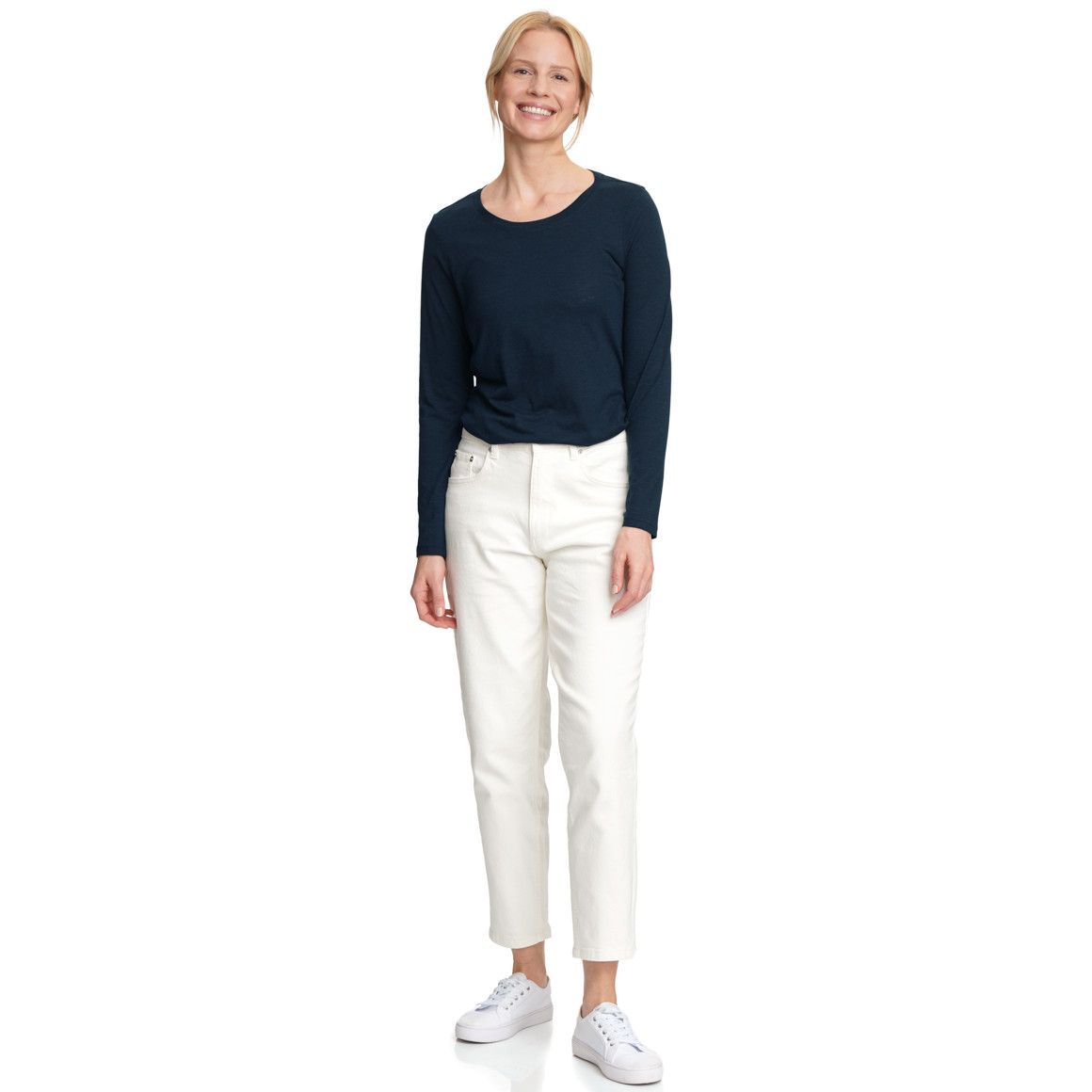 Damen Langarmshirt unifarben