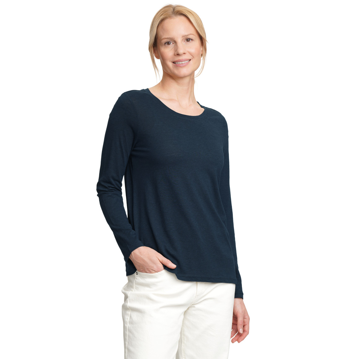 Damen Langarmshirt unifarben