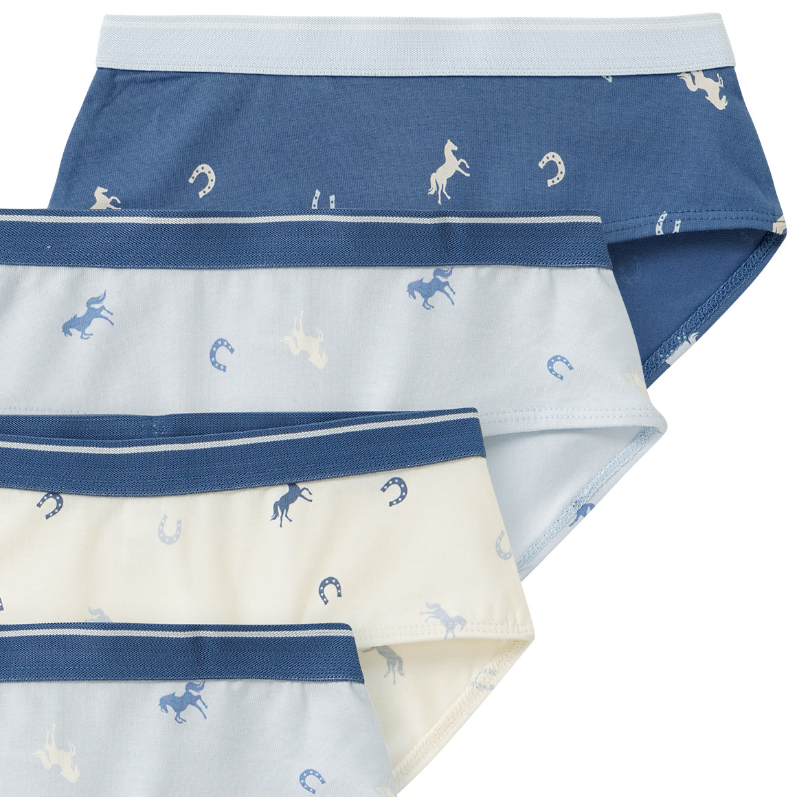 5 meisjesbroekjes met paardenmotieven