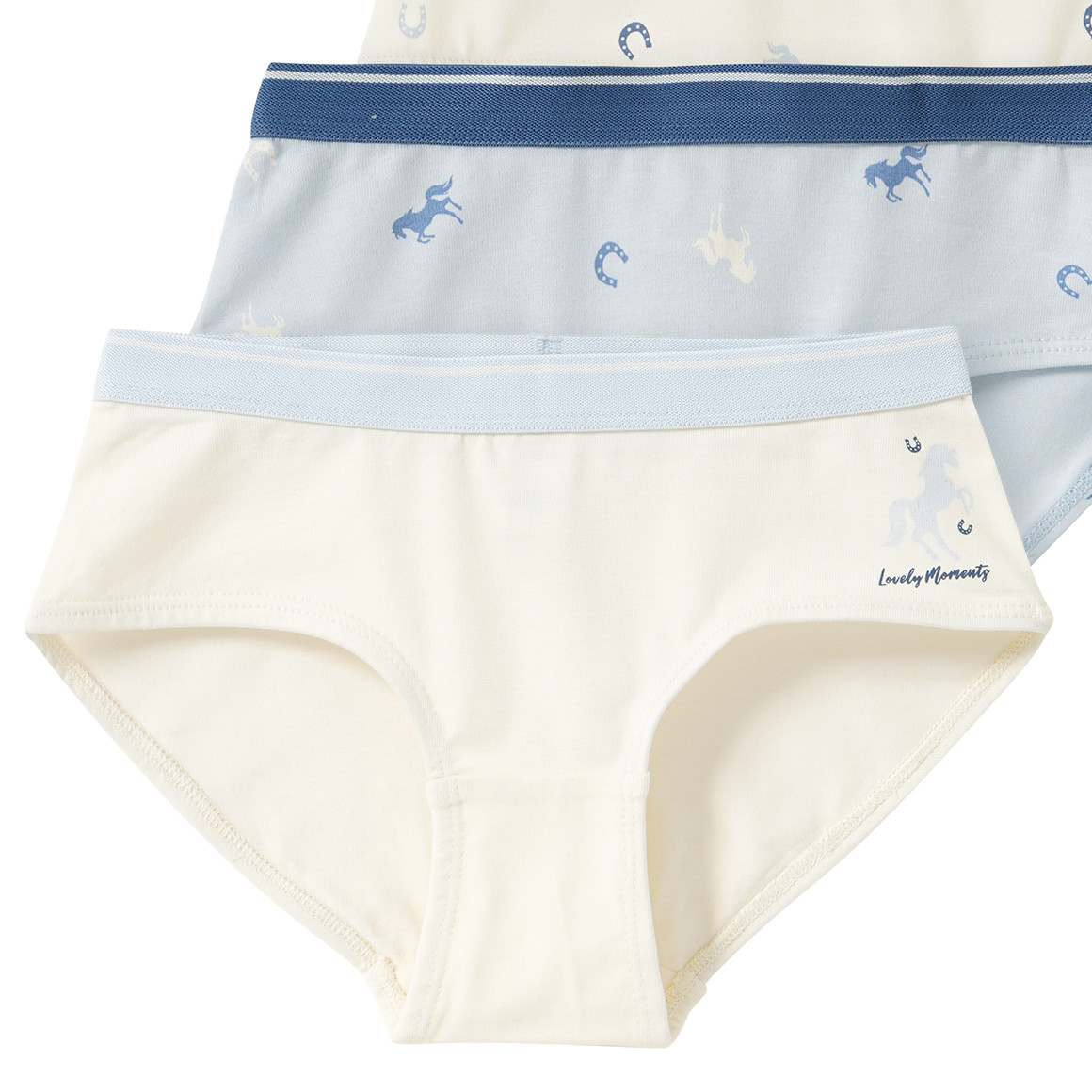 5 meisjesbroekjes met paardenmotieven