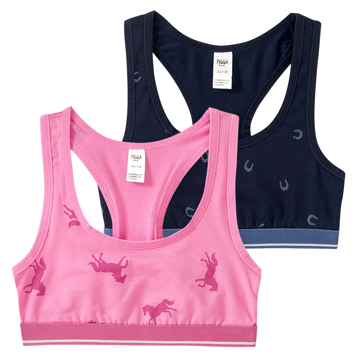 2 bustiers voor meisjes met paardenmotieven