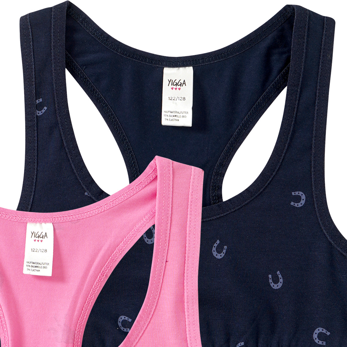 2 bustiers voor meisjes met paardenmotieven