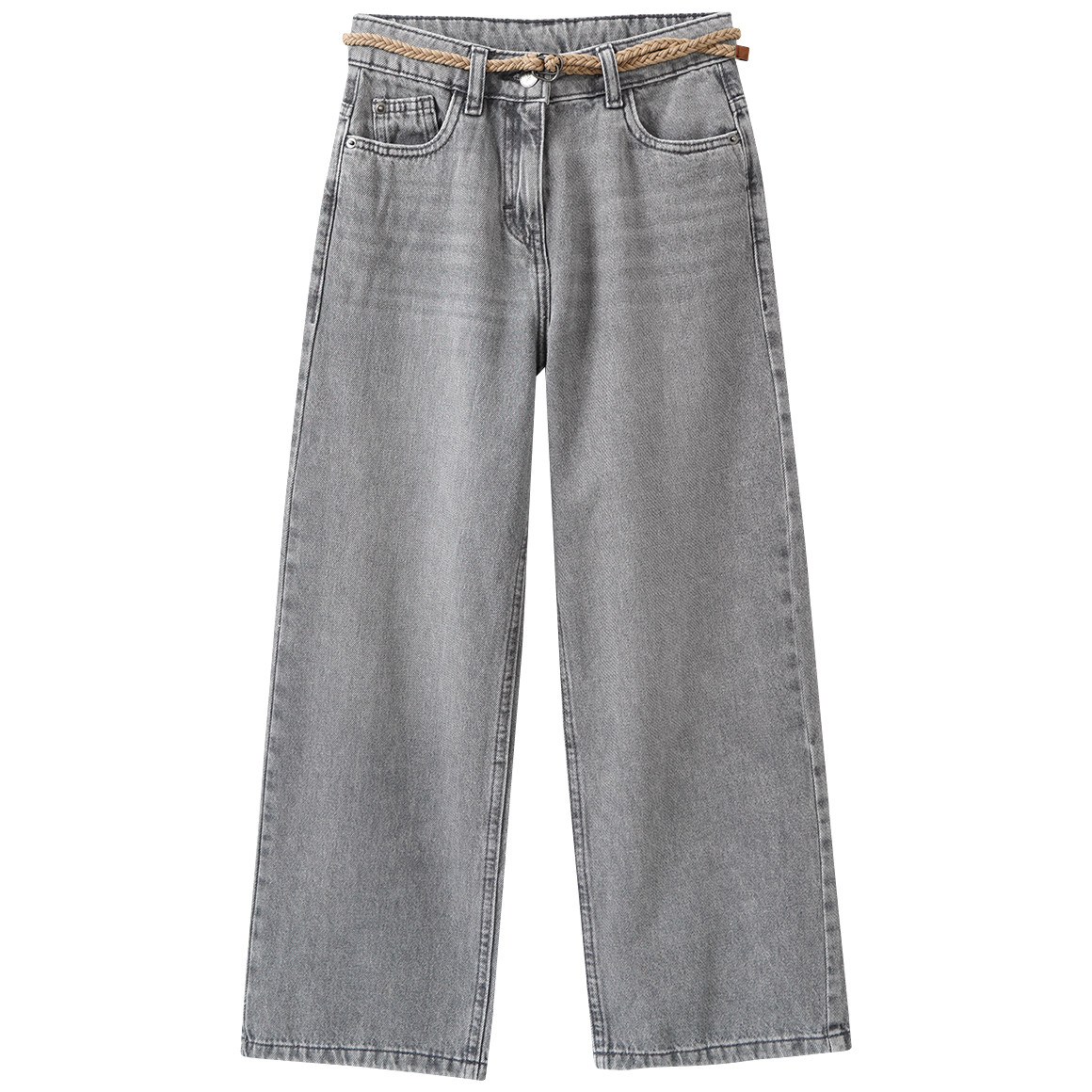 Mädchen Wide-Leg-Jeans mit Gürtel