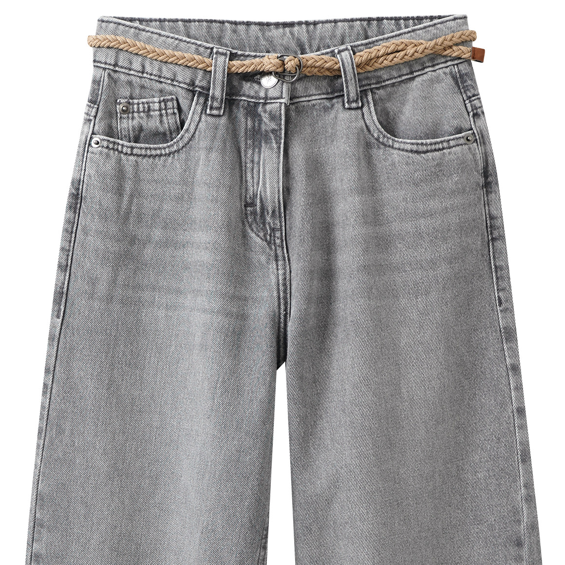 Mädchen Wide-Leg-Jeans mit Gürtel