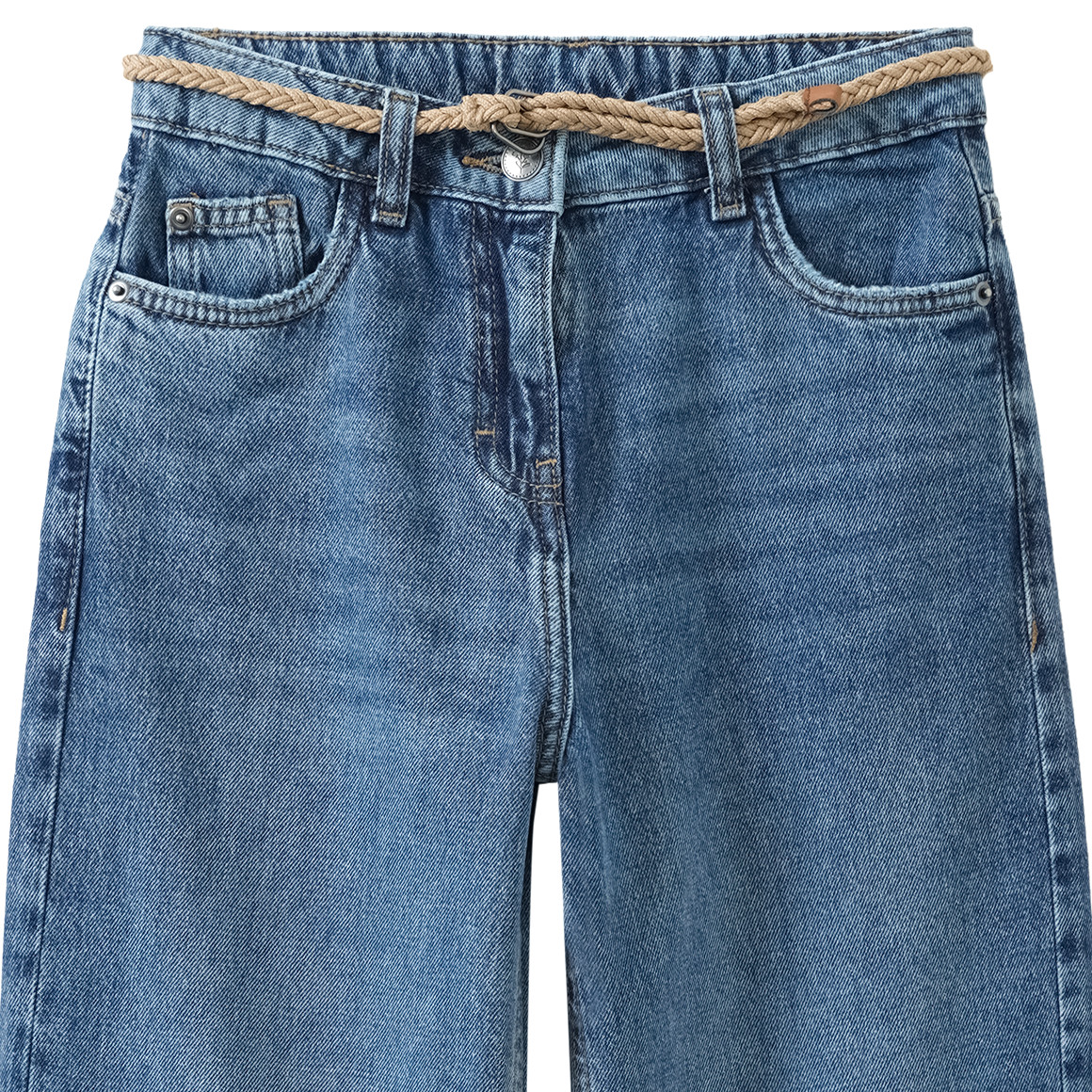 Jeans met wijde pijpen voor meisjes met riem