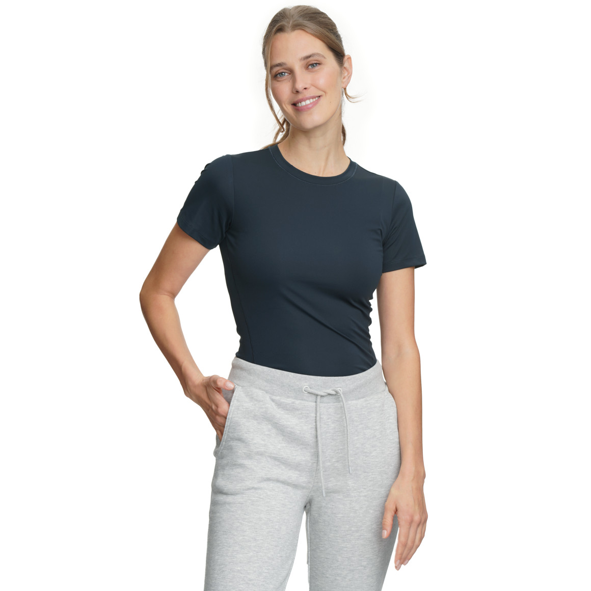 Damen Sport T-Shirt unifarben