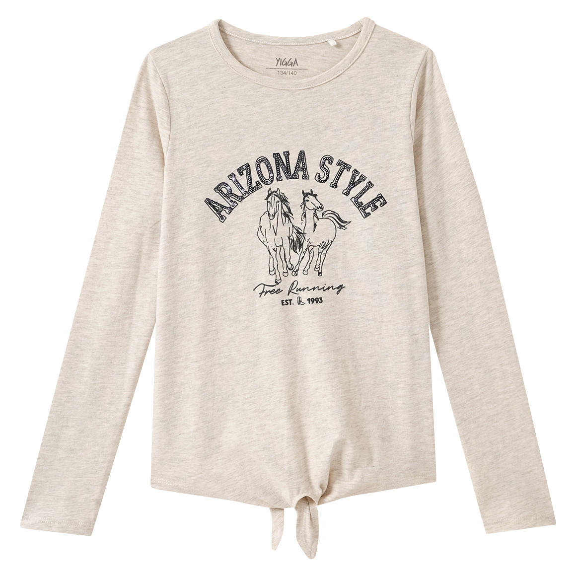 Meisjeslongsleeve met paardenprint