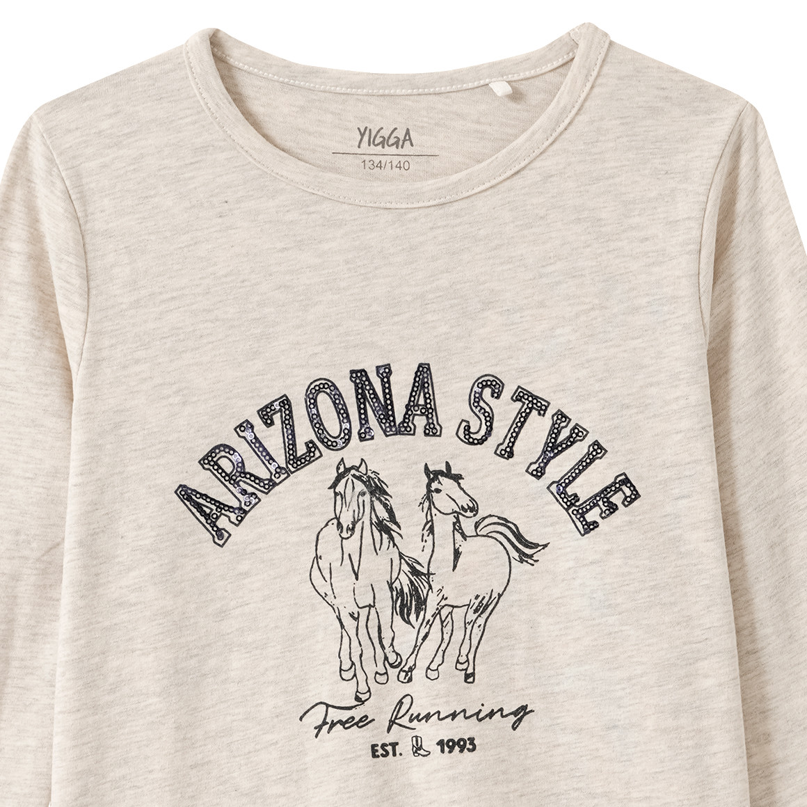 Meisjeslongsleeve met paardenprint