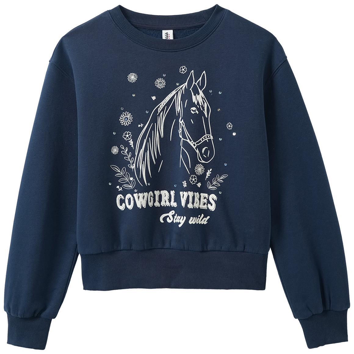 Meisjessweatshirt met paardenprint