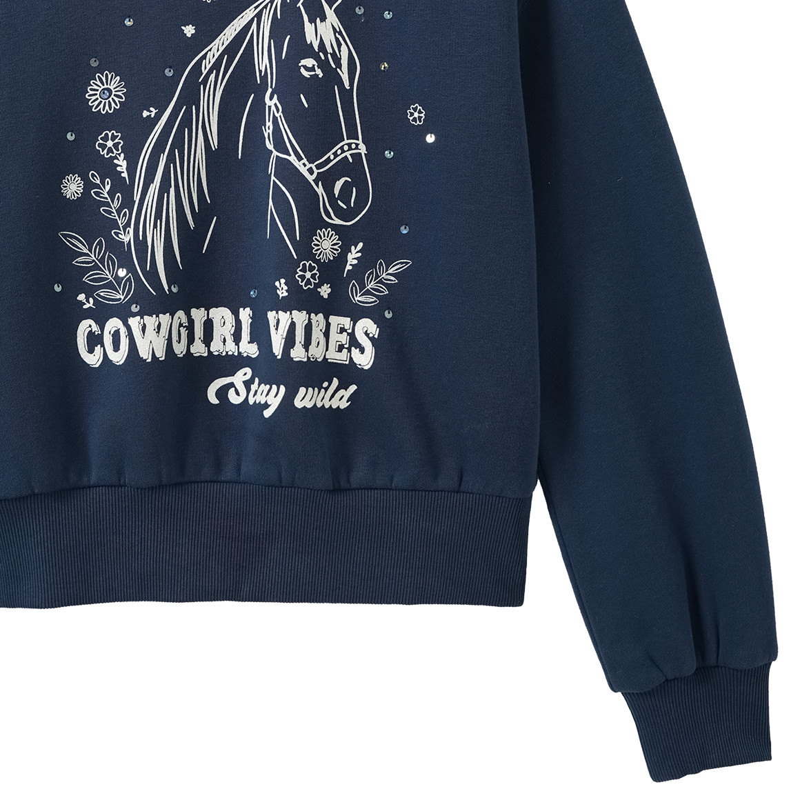 Meisjessweatshirt met paardenprint