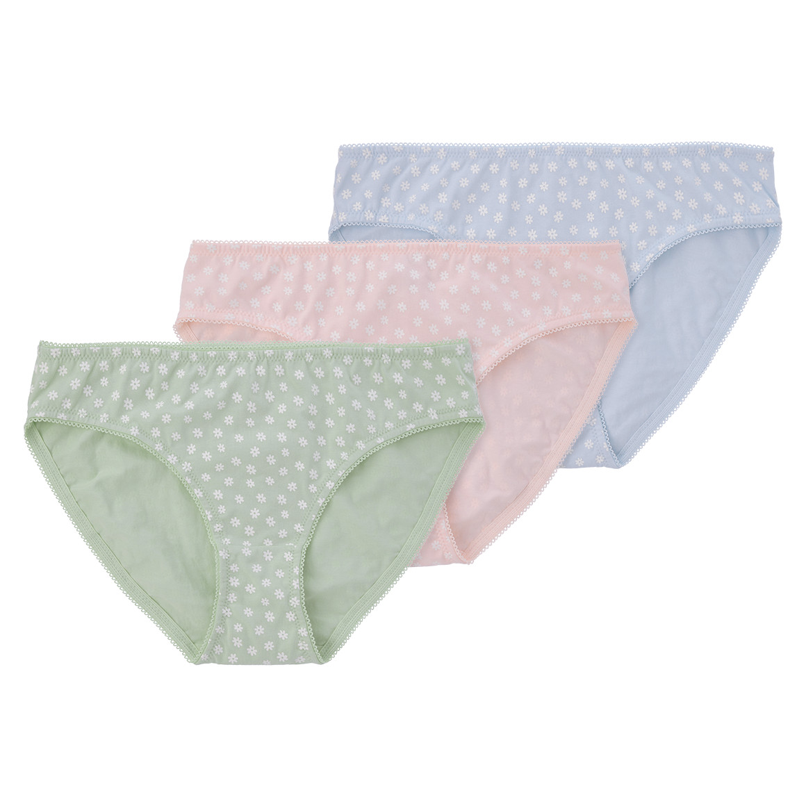 3 Damen Slips mit Blumen-Prints