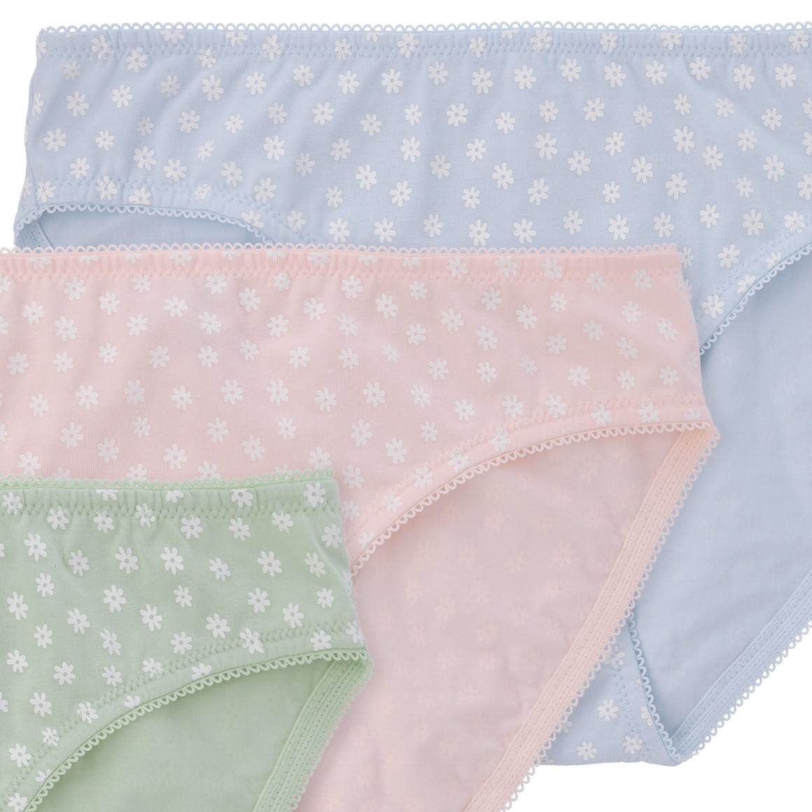 3 Damen Slips mit Blumen-Prints