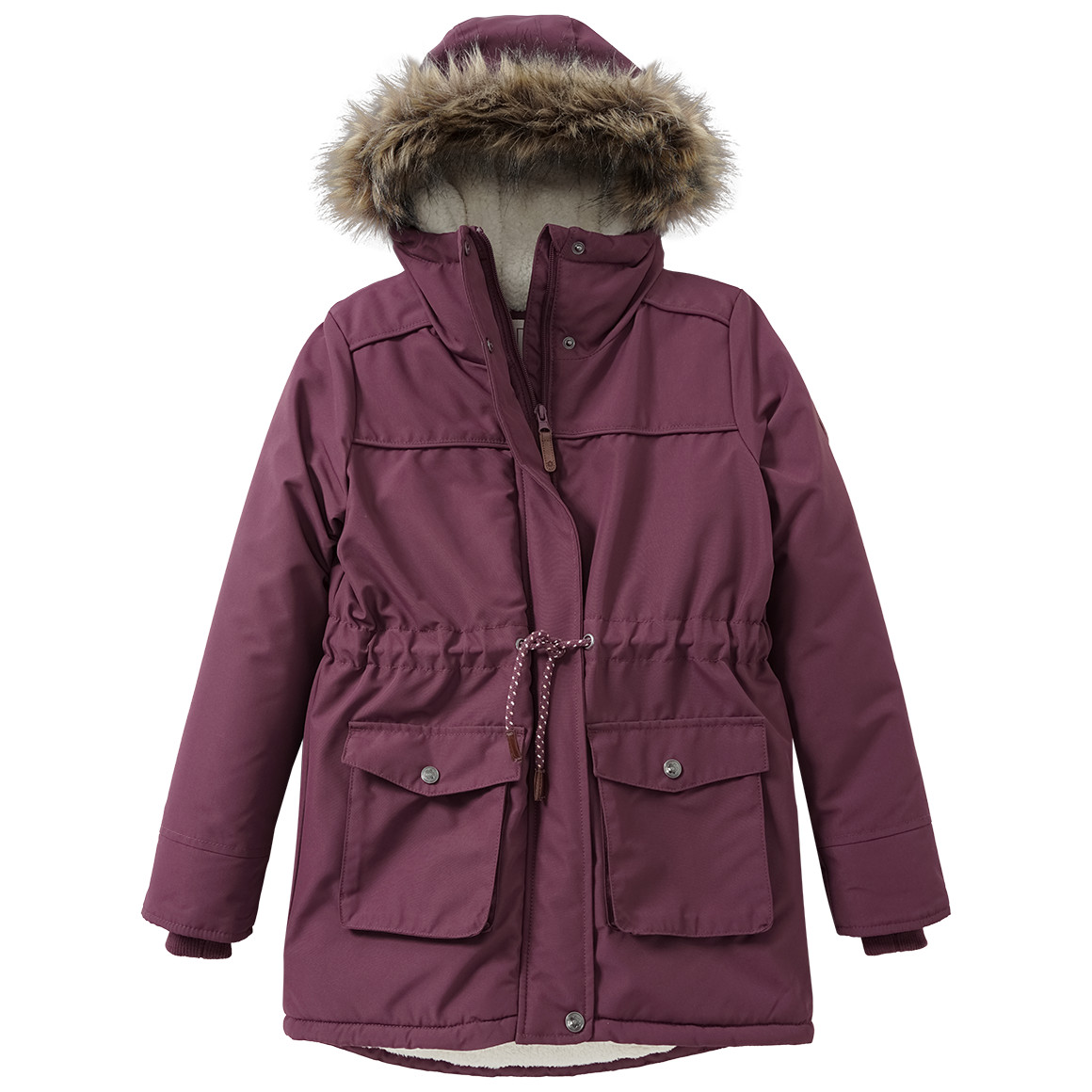 Parka voor meisjes met imitatiebont