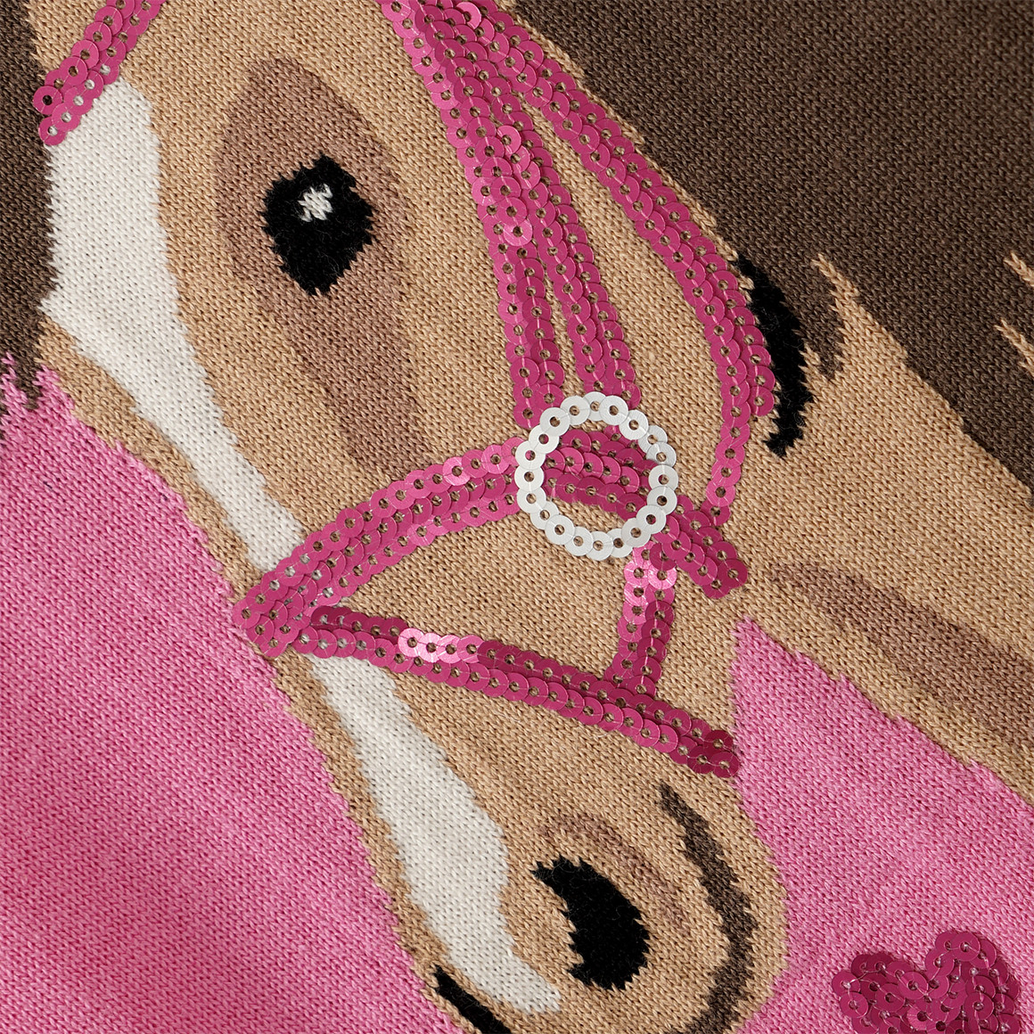 Gebreide trui voor meisjes met paardenmotief