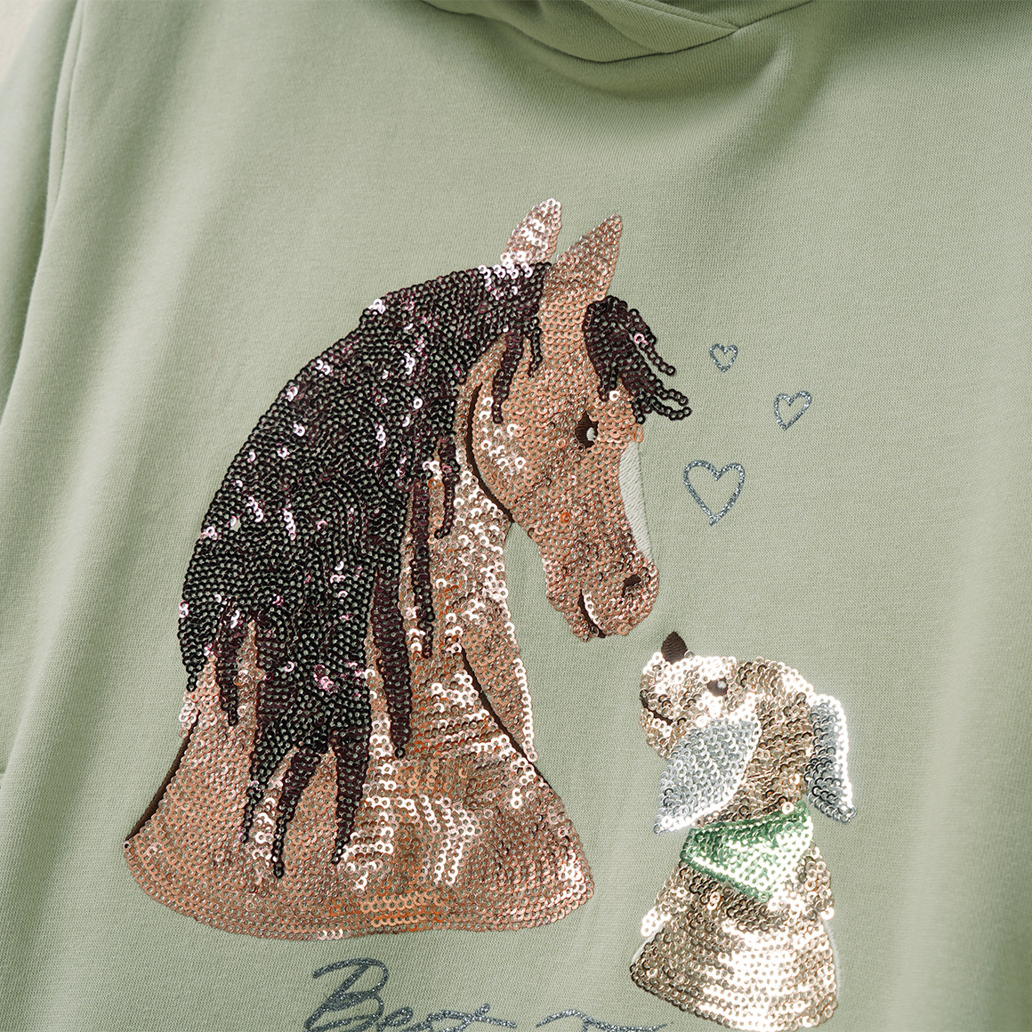 Mädchen Hoodie mit Pferde-Motiv