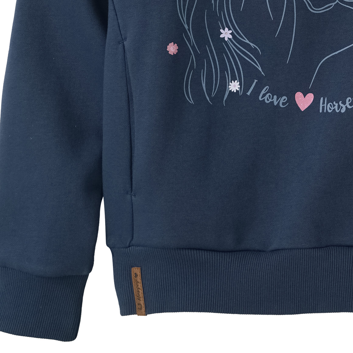 Mädchen Hoodie mit Pferde-Motiv