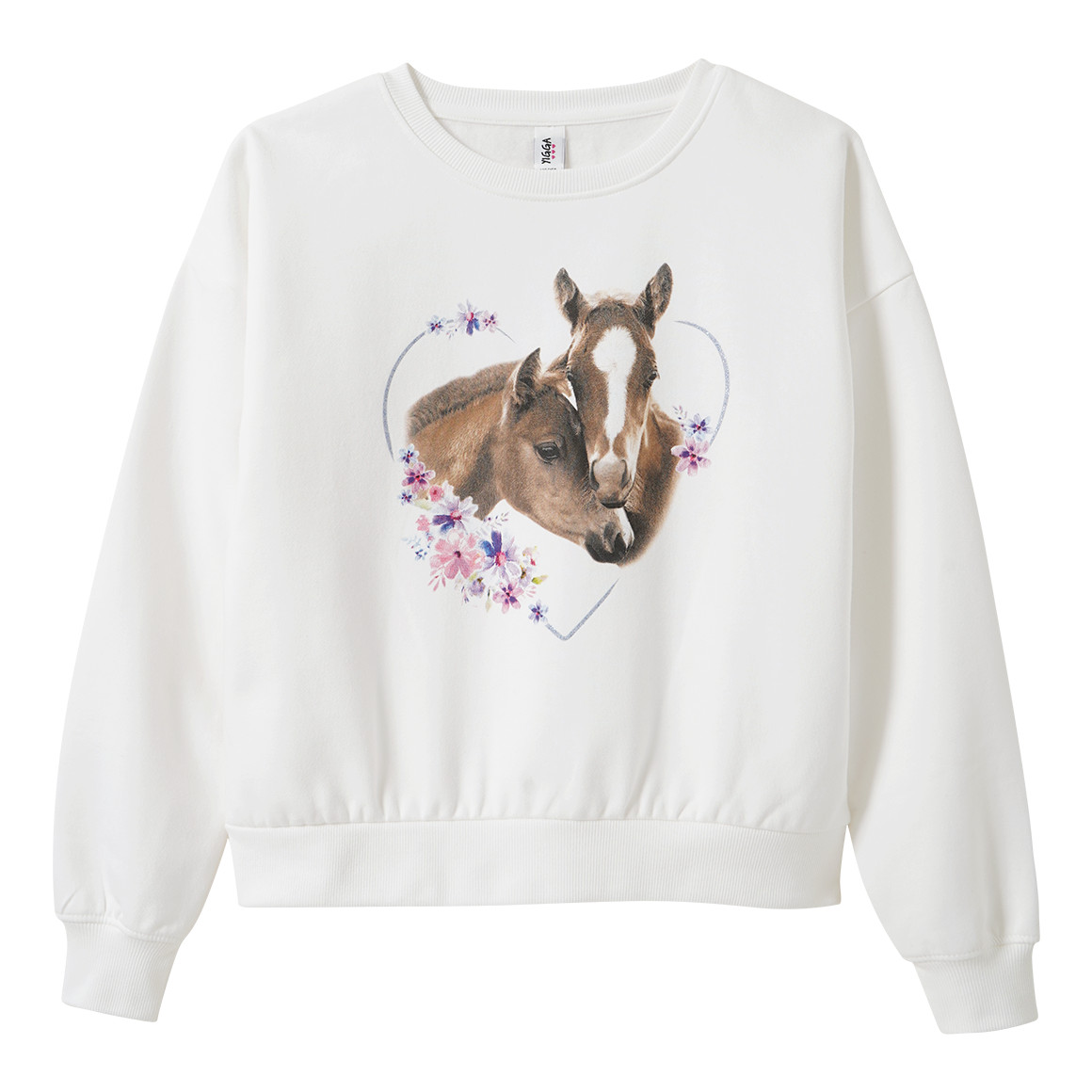Meisjessweatshirt met paardenprint