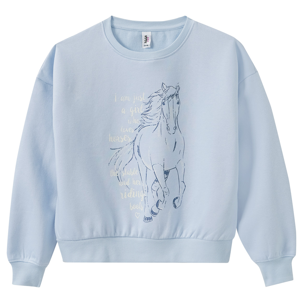 Mädchen Sweatshirt mit Pferde-Print