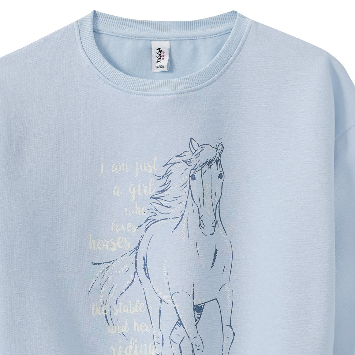 Mädchen Sweatshirt mit Pferde-Print