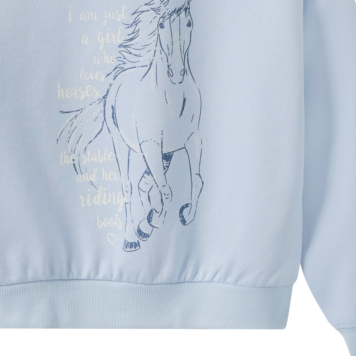Mädchen Sweatshirt mit Pferde-Print