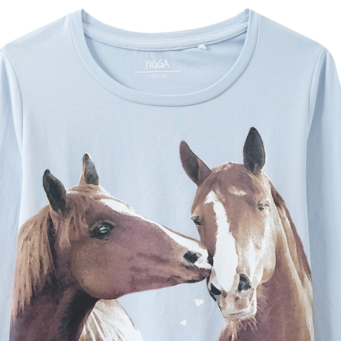 Mädchen Langarmshirt mit Pferde-Motiv