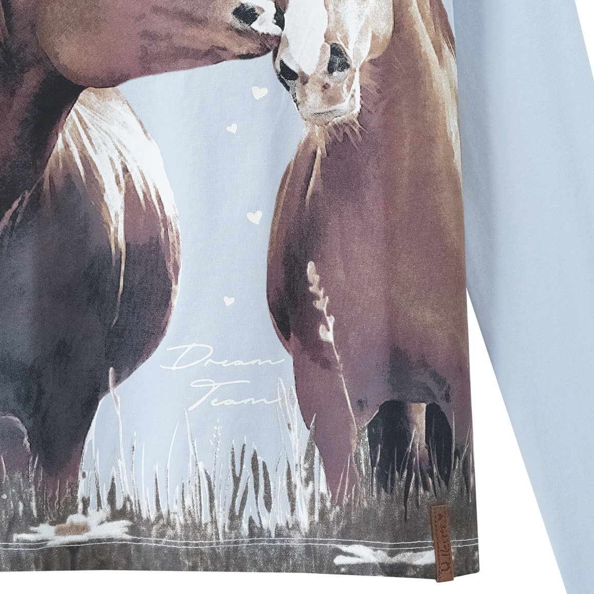 Mädchen Langarmshirt mit Pferde-Motiv