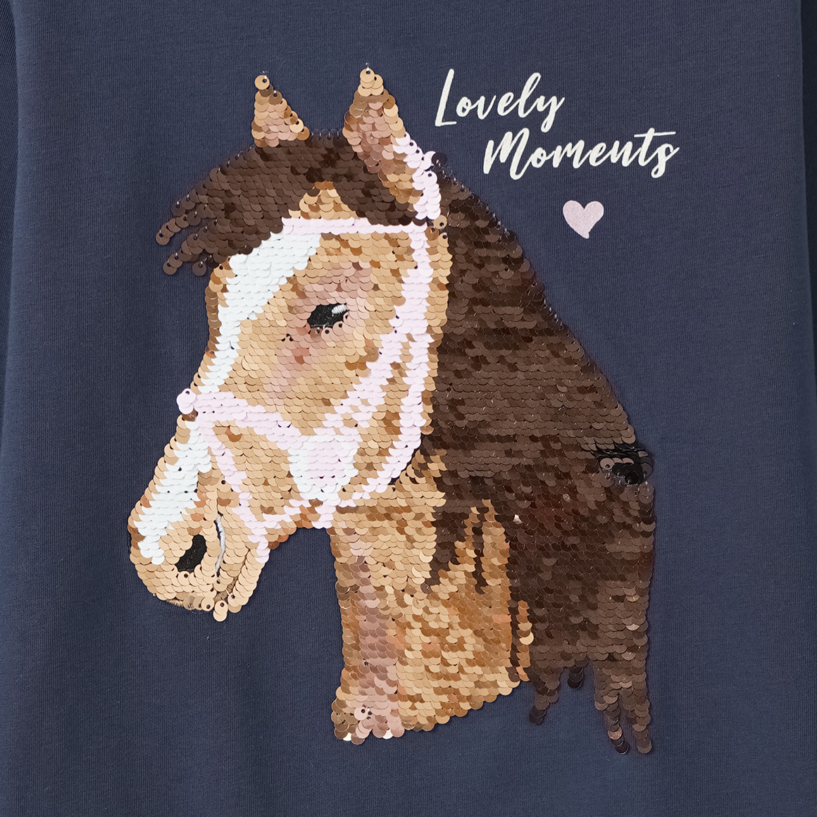 Mädchen Langarmshirt mit Pferde-Motiv