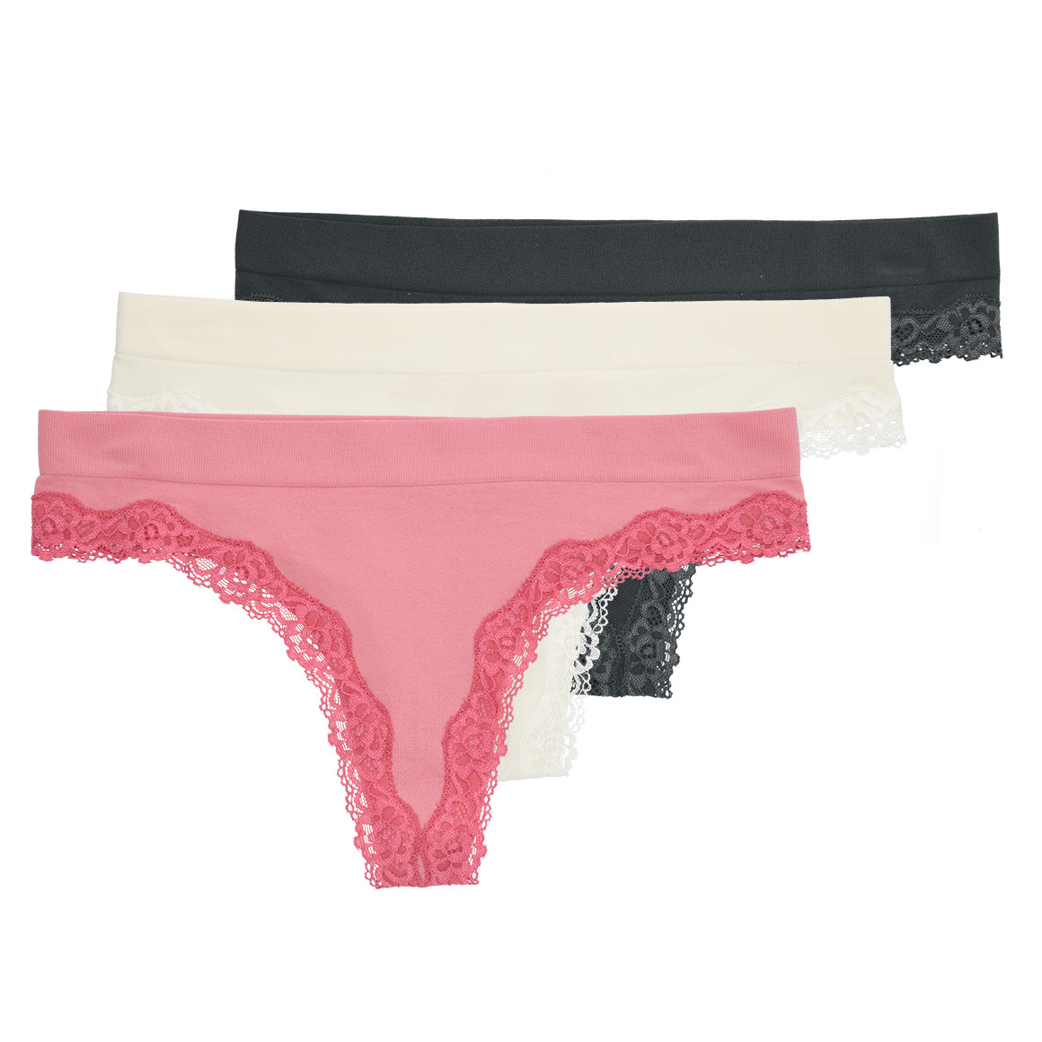3 Damen Strings mit Spitze