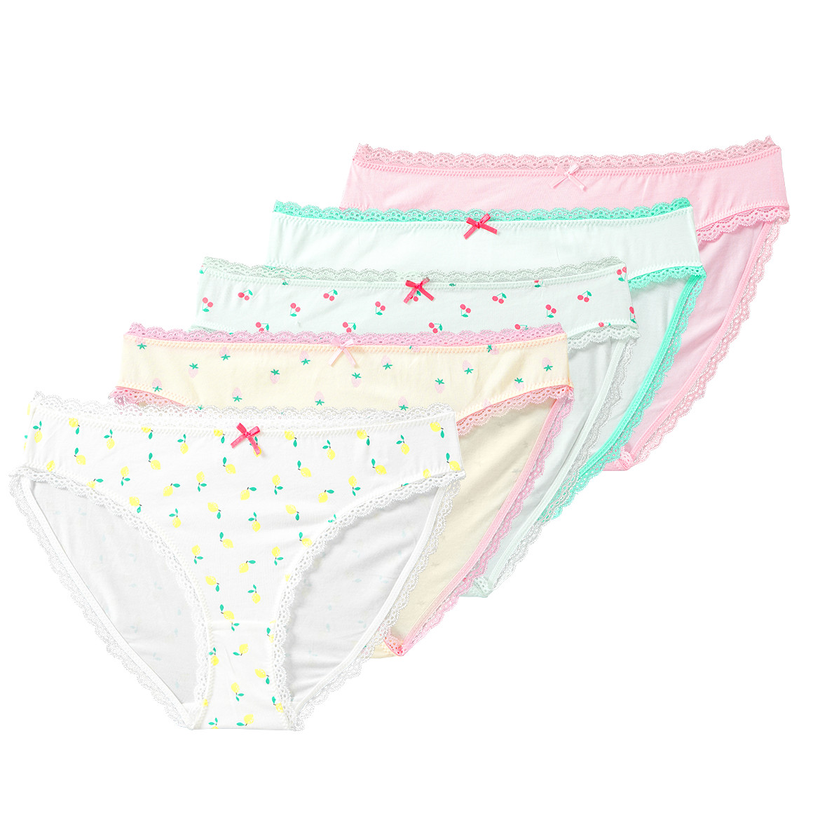 5 Damen Slips in Muster-Mix