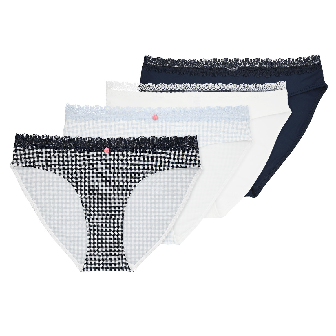 4 Damen Slips in verschiedenen Dessins