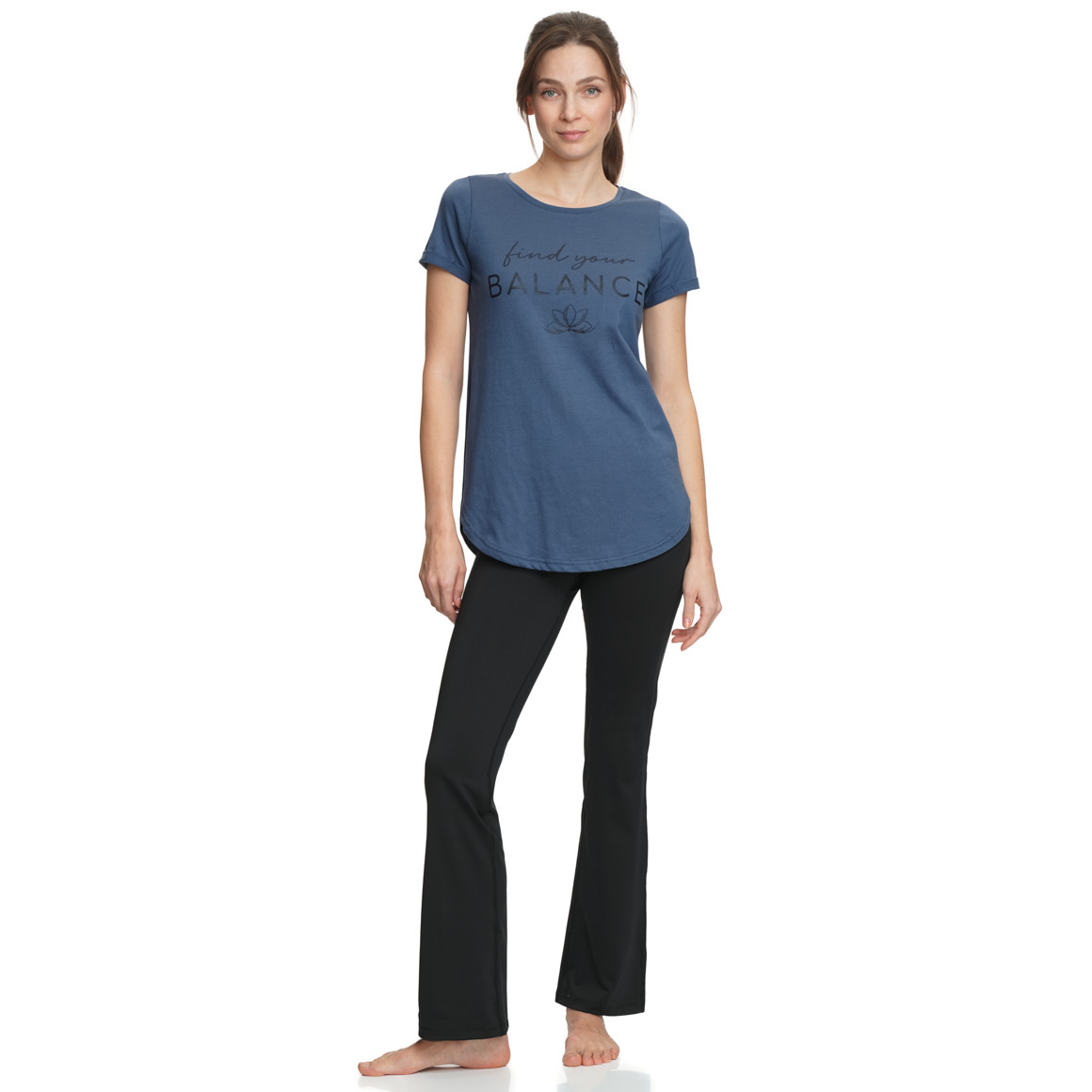 Damen Yoga-T-Shirt mit Rundhals