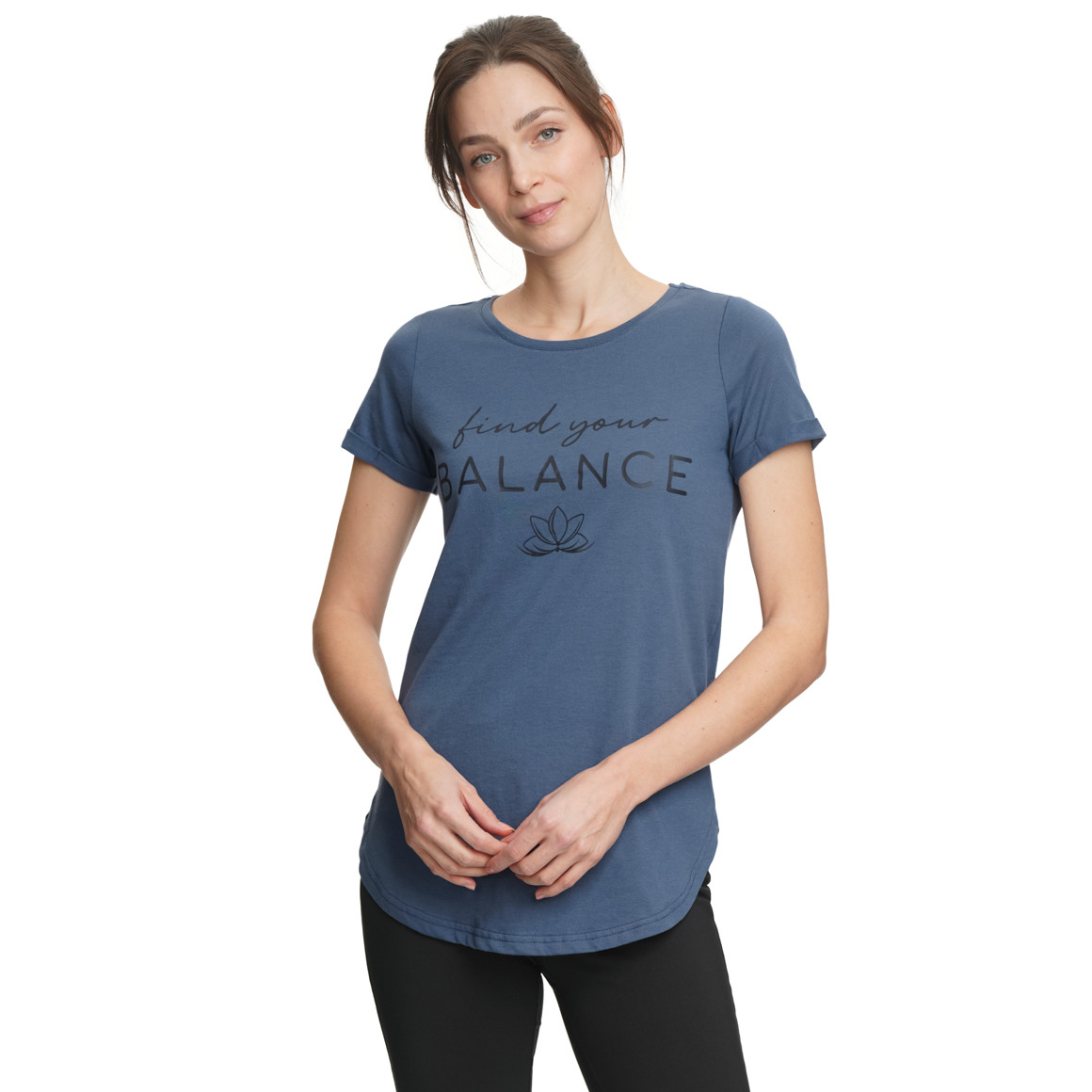 Damen Yoga-T-Shirt mit Rundhals