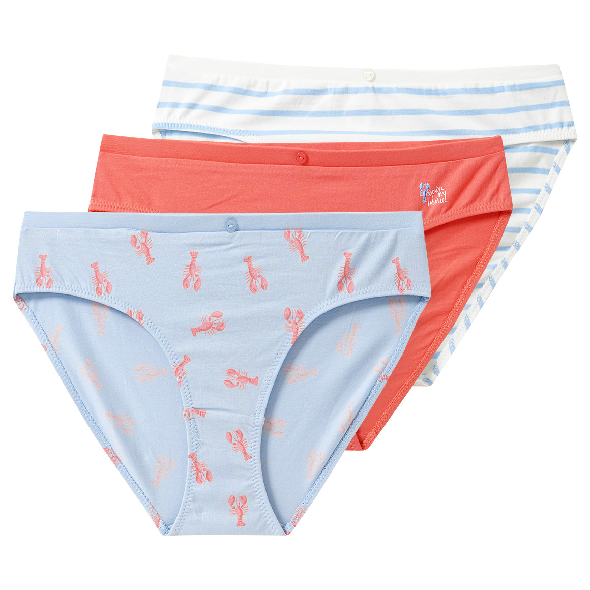 3 Damen Slips mit Bio-Baumwolle