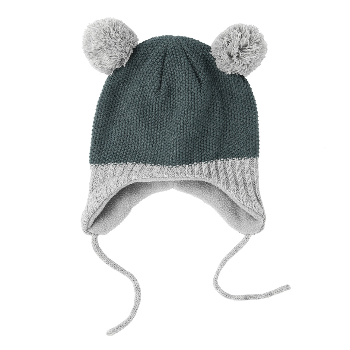 Baby Strickmütze mit Bommeln