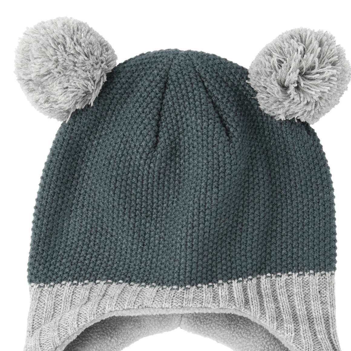 Baby Strickmütze mit Bommeln