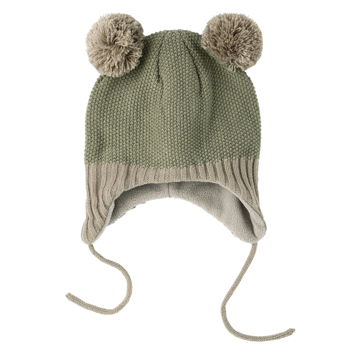 Gebreide babymuts met klosjes