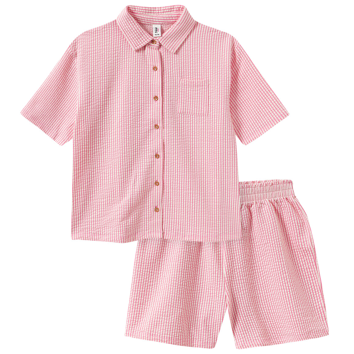 Shorty voor meisjes in seersucker-look