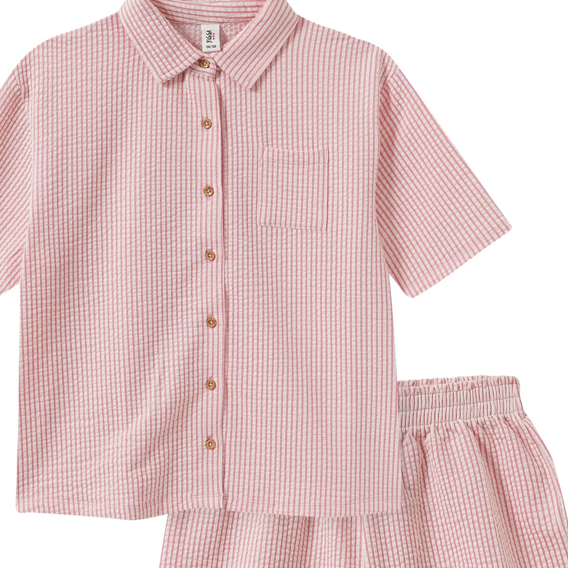 Shorty voor meisjes in seersucker-look