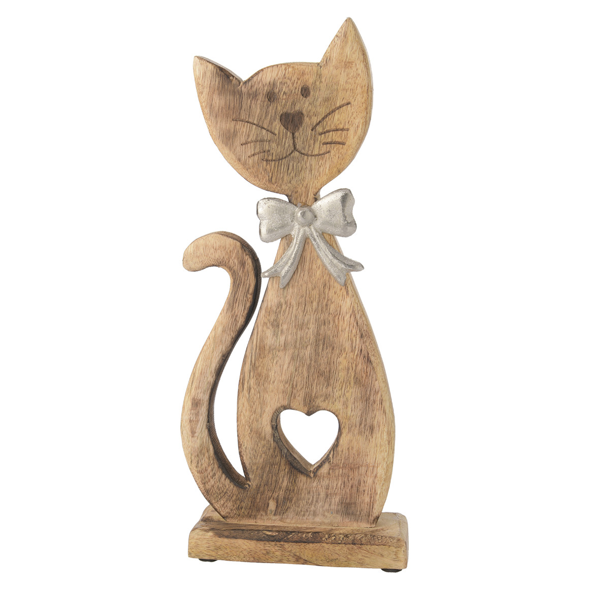Große Deko-Katze aus Holz