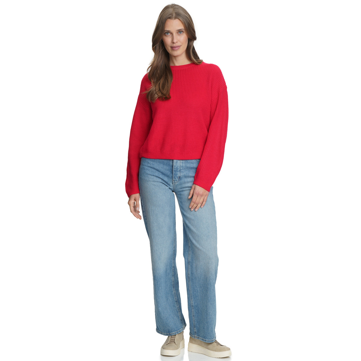 Damen Strickpullover unifarben