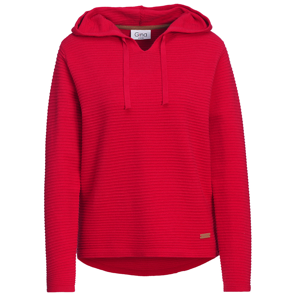 Damen Strickhoodie gerippt
