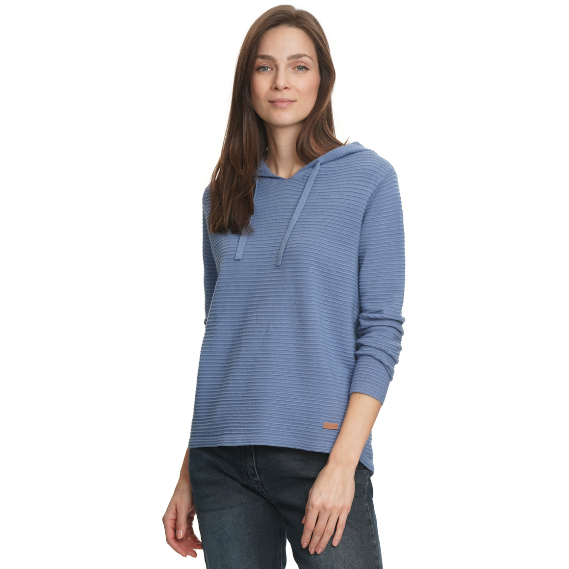 Damen Strickhoodie gerippt