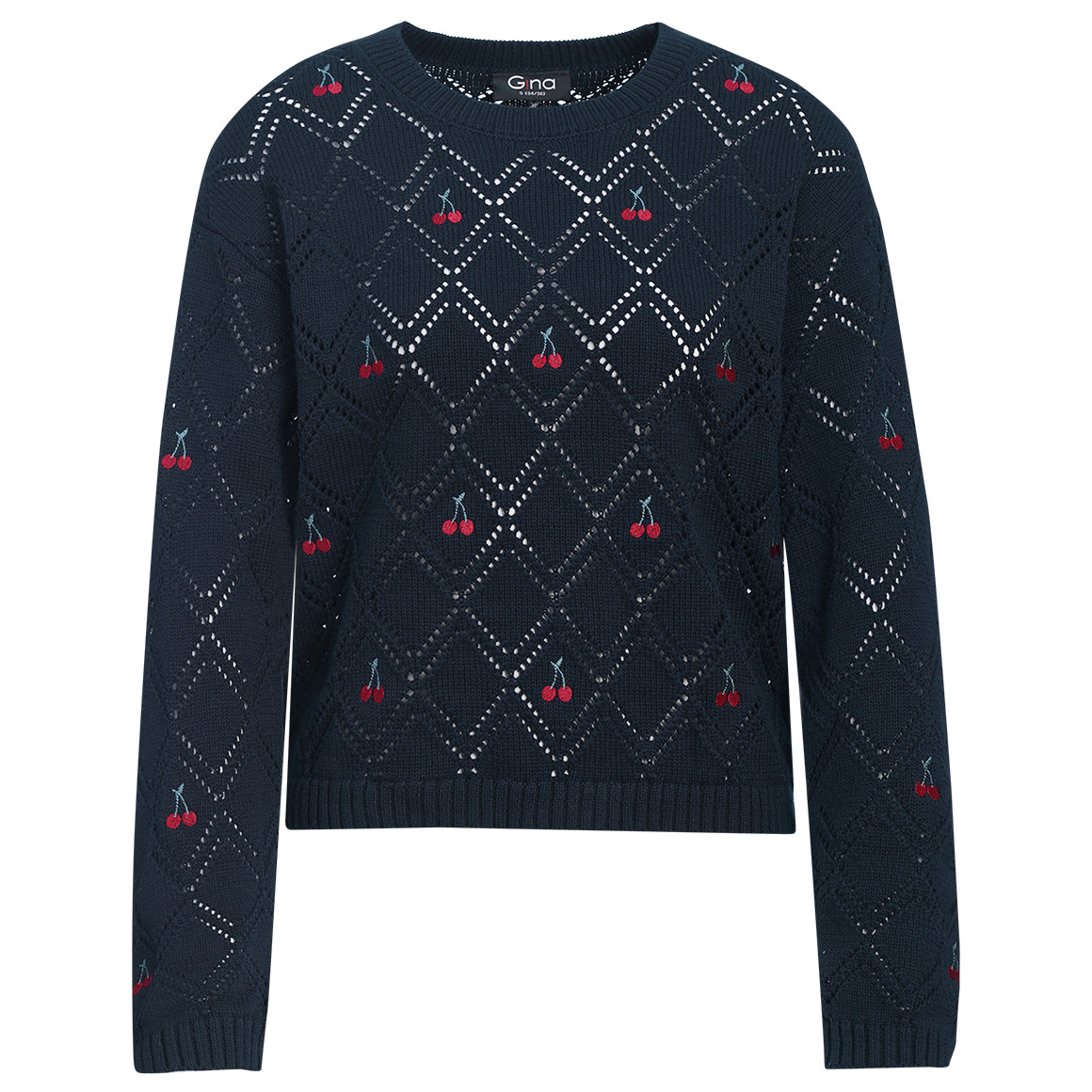 Damen Strickpullover mit Häkel-Muster